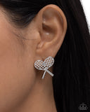 Tennis Team - Silver Post Earrings - Paparazzi Accessories Post Earrings Bedazzle Me Pretty Mobile Fashion Boutique