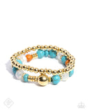 Texan Texture - Gold Bracelet - Paparazzi Accessories Bracelet Bedazzle Me Pretty Mobile Fashion Boutique