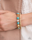 Texan Texture - Gold Bracelet - Paparazzi Accessories Bracelet Bedazzle Me Pretty Mobile Fashion Boutique