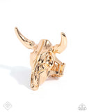Texan Tutor - Gold Ring - Paparazzi Accessories Ring Bedazzle Me Pretty Mobile Fashion Boutique