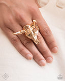 Texan Tutor - Gold Ring - Paparazzi Accessories Ring Bedazzle Me Pretty Mobile Fashion Boutique
