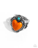 Texas Ranger - Orange Ring - Paparazzi Accessories Ring Bedazzle Me Pretty Mobile Fashion Boutique