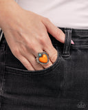 Texas Ranger - Orange Ring - Paparazzi Accessories Ring Bedazzle Me Pretty Mobile Fashion Boutique