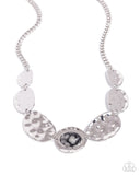 Textured Timbre - Black Necklace - Paparazzi Accessories Necklace Bedazzle Me Pretty Mobile Fashion Boutique