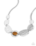 Textured Timbre - Brown Necklace - Paparazzi Accessories Necklace Bedazzle Me Pretty Mobile Fashion Boutique