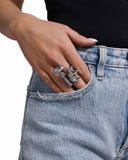 Textured Toadstool - Silver Ring - Paparazzi Accessories Ring Bedazzle Me Pretty Mobile Fashion Boutique