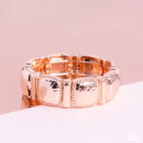 Textured Tranquility - Rose Gold Bracelet - Paparazzi Accessories Bracelet Bedazzle Me Pretty Mobile Fashion Boutique