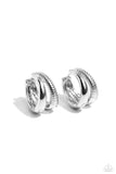 Textured Tremolo - Silver Earrings - Paparazzi Accessories Earrings Bedazzle Me Pretty Mobile Fashion Boutique