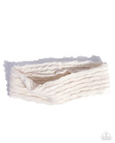 Textured Tutor - White Headband - Paparazzi Accessories Bedazzle Me Pretty Mobile Fashion Boutique