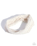 Textured Tutor - White Headband - Paparazzi Accessories Bedazzle Me Pretty Mobile Fashion Boutique