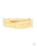 Textured Tutor - Yellow Headband - Paparazzi Accessories Bedazzle Me Pretty Mobile Fashion Boutique