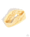 Textured Tutor - Yellow Headband - Paparazzi Accessories Bedazzle Me Pretty Mobile Fashion Boutique