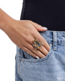 Thankful Treasure - Green Ring - Paparazzi Accessories Ring Bedazzle Me Pretty Mobile Fashion Boutique