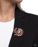 Thanksgiving Tenure - Multi Brooch - Paparazzi Accessories Brooch Bedazzle Me Pretty Mobile Fashion Boutique