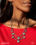 The Dazzling Diaries - White Necklace - Paparazzi Accessories Necklace Bedazzle Me Pretty Mobile Fashion Boutique