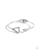 The Key to Romance - White Bracelet - Paparazzi Accessories Bracelet Bedazzle Me Pretty Mobile Fashion Boutique