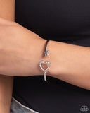 The Key to Romance - White Bracelet - Paparazzi Accessories Bracelet Bedazzle Me Pretty Mobile Fashion Boutique