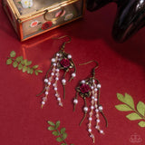 The Toast of the Ton - Brass Earrings - Paparazzi Accessories Earrings Bedazzle Me Pretty Mobile Fashion Boutique