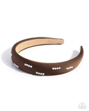 Theater Kid - Brown Headband  - Paparazzi Accessories Bedazzle Me Pretty Mobile Fashion Boutique
