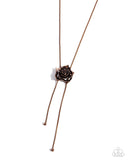 Threaded Tapestry - Copper Necklace - Paparazzi Accessories Necklace Bedazzle Me Pretty Mobile Fashion Boutique