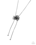 Threaded Tapestry - Silver Necklace - Paparazzi Accessories Necklace Bedazzle Me Pretty Mobile Fashion Boutique