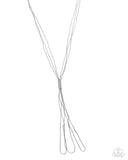 Threaded Transit - Silver Necklace - Paparazzi Accessories Necklace Bedazzle Me Pretty Mobile Fashion Boutique