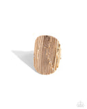 Thrilling Timber - Gold Ring - Paparazzi Accessories Ring Bedazzle Me Pretty Mobile Fashion Boutique