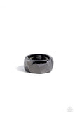 Thunderbolt - Black Ring - Paparazzi Accessories Ring Bedazzle Me Pretty Mobile Fashion Boutique