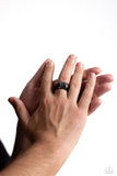 Thunderbolt - Black Ring - Paparazzi Accessories Ring Bedazzle Me Pretty Mobile Fashion Boutique