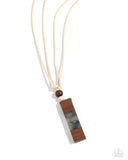 Timber Totem - Blue Necklace - Paparazzi Accessories Necklace Bedazzle Me Pretty Mobile Fashion Boutique