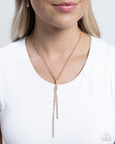 Timeless Team - Gold Necklace - Paparazzi Accessories Necklace Bedazzle Me Pretty Mobile Fashion Boutique