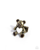 Timeless Teddy - Brass Ring - Paparazzi Accessories Ring Bedazzle Me Pretty Mobile Fashion Boutique