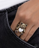 Timeless Teddy - Brass Ring - Paparazzi Accessories Ring Bedazzle Me Pretty Mobile Fashion Boutique