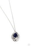 Titanic Trinket - Blue Necklace - Paparazzi Accessories Necklace Bedazzle Me Pretty Mobile Fashion Boutique