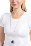 Titanic Trinket - Blue Necklace - Paparazzi Accessories Necklace Bedazzle Me Pretty Mobile Fashion Boutique