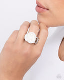 Top-SHELL Shine - White Ring - Paparazzi Accessories Ring Bedazzle Me Pretty Mobile Fashion Boutique