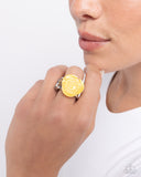Top-SHELL Shine - Yellow Ring - Paparazzi Accessories Ring Bedazzle Me Pretty Mobile Fashion Boutique