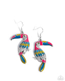 Toucan Tourist - Pink Earrings - Paparazzi Accessories Earrings Bedazzle Me Pretty Mobile Fashion Boutique