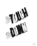 Touchdown Texture - Black Post Earrings - Paparazzi Accessories Post Earrings Bedazzle Me Pretty Mobile Fashion Boutique