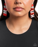 Touchdown Texture - Red Post Earrings - Paparazzi Accessories Post Earrings Bedazzle Me Pretty Mobile Fashion Boutique