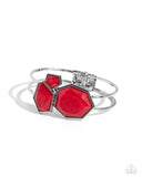 Tourist TRAPEZOID - Red Bracelet - Paparazzi Accessories Bracelet Bedazzle Me Pretty Mobile Fashion Boutique