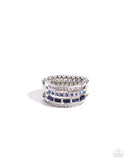 Trailblazing Bling - Blue Ring - Paparazzi Accessories Ring Bedazzle Me Pretty Mobile Fashion Boutique