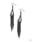 Trailing Off - Black Earrings - Paparazzi Accessories Earrings Bedazzle Me Pretty Mobile Fashion Boutique