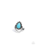 Tranquil Trinket - Blue Ring - Paparazzi Accessories Ring Bedazzle Me Pretty Mobile Fashion Boutique