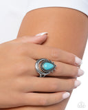 Tranquil Trinket - Blue Ring - Paparazzi Accessories Ring Bedazzle Me Pretty Mobile Fashion Boutique
