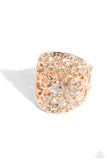 Transfixed Treasure - Rose Gold Ring - Paparazzi Accessories Ring Bedazzle Me Pretty Mobile Fashion Boutique