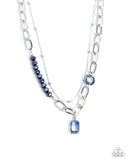 Transparent Tapestry - Blue Necklace - Paparazzi Accessories Necklace Bedazzle Me Pretty Mobile Fashion Boutique