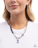 Transparent Tapestry - Blue Necklace - Paparazzi Accessories Necklace Bedazzle Me Pretty Mobile Fashion Boutique