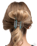 Transparent Texture - Blue Hair Clip - Paparazzi Accessories Hair Clip Bedazzle Me Pretty Mobile Fashion Boutique