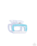Transparent Texture - Blue Hair Clip - Paparazzi Accessories Hair Clip Bedazzle Me Pretty Mobile Fashion Boutique